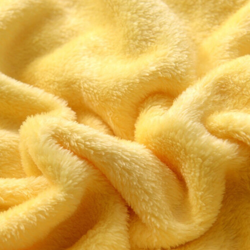 Flannel Polyester Blanket Super Soft Warm Solid Warm Micro Plush Fleece Blanket Throw Rug Sofa Bedding 100*140CM (Yellow) 2