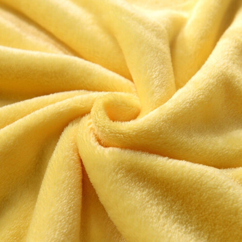 Flannel Polyester Blanket Super Soft Warm Solid Warm Micro Plush Fleece Blanket Throw Rug Sofa Bedding 100*140CM (Yellow) 1