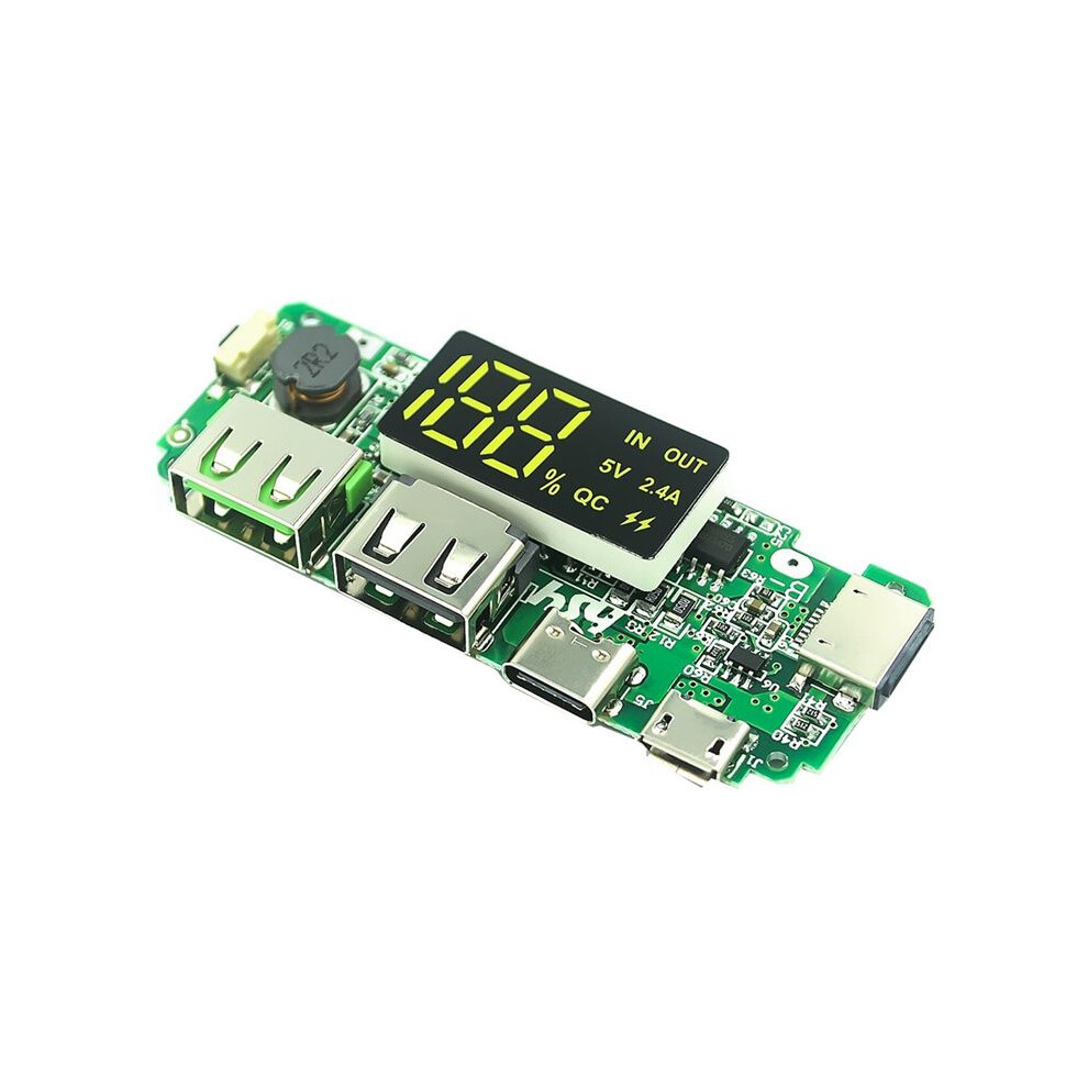 18650 Lithium Battery Digital Display Charging Module 5V 2.4A Three Charging Port With Display Boost Module 6032562177436