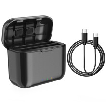 Hub de Carga de BateríA RáPida para X3, EstacióN de Almacenamiento de Carga de BateríA PortáTil de 2 Canales con Ranuras para Tarjetas