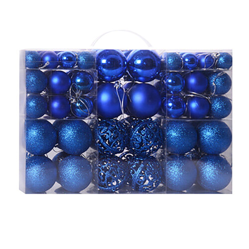 SuoKom Blue Christmas Baubles 100-Piece Set – 3 Sizes