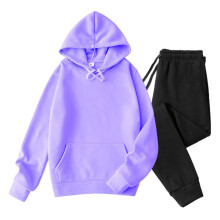 Men's Velvet Hoodie & Sweatpants Set – Loose Fit, Drawstring Waist, Elastic Knit Fabric, Compatible with Casual Wear, Under $10