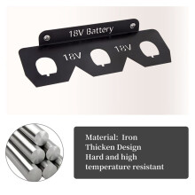 Battery Holder, Wrought Iron 18V Battery Storage, 18V Battery Holder , Mount Wall Rack with 3 Slot for 18V Batteries