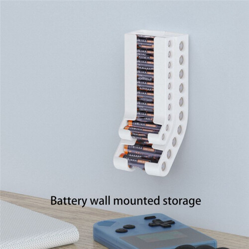 AA/AAA Battery Storage Bracket Combination Battery Storage Box Battery Wall Storage Bracket Black 2