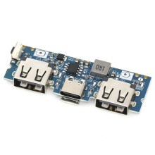 Micro-USB/Type-C 5V 2.4A Dual USB 18650 Boost Placa de Cargador de BateríA Accesorios de Banco de EnergíA MóVil para TeléFono DIY A