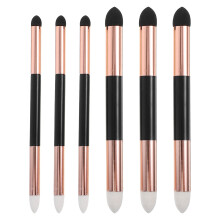 Juego de brochas de esponja para sombras de ojos, color dorado, 6 piezas