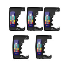 5Pcs Digital Battery Tester LCD Display AA/AAA/9V/1.5V Button Cell Battery Capacity Check Capacitance Diagnostic Tool,A