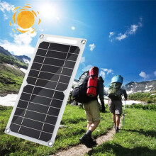 USB Solar Panel 6W 5V Waterproof Outdoor Mobile Phone Charger Camping Hiking Cells Device