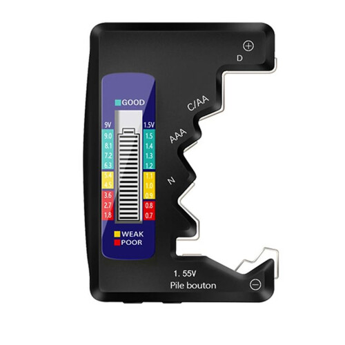 5Pcs Digital Battery Tester LCD Display AA/AAA/9V/1.5V Button Cell Battery Capacity Check Capacitance Diagnostic Tool,A 1