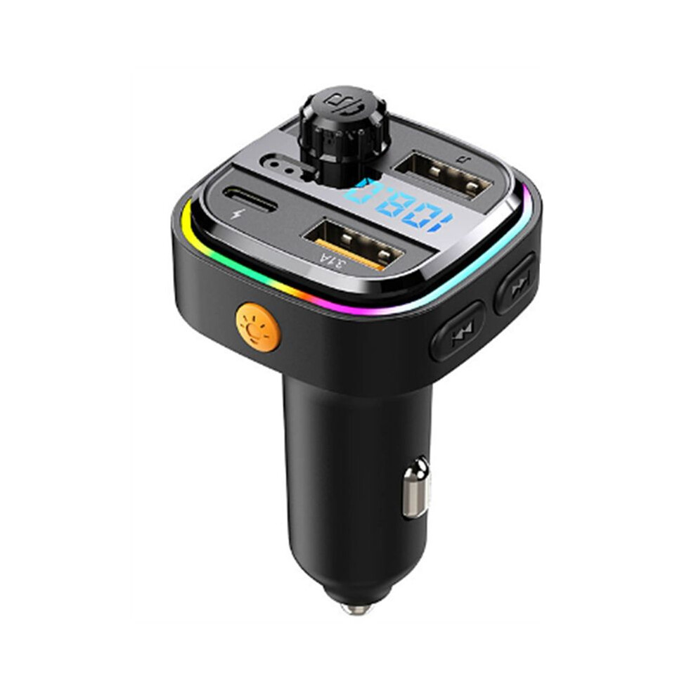 5.0 Fm Transmitter Car Radio Modulator Mp3 Player With Colorful Atmosphere Breathing Pd+Usb Fast Charge Light 6031357700460