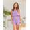Γυναικεία Summer2Piece Σύνολα Σορτς Αμάνικο Crop Top με Στρογγυλή Λαιμόκοψη και Ψηλόμεσο 2