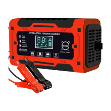 Cargador de Batería Inteligente Totalmente Automático de 12V y 24V 6A con Compensación de Temperatura para Batería de Coche, Camión, Motocicleta,