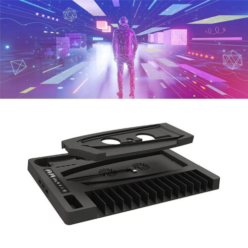 Cooling Dock for PS5 Slim Cooling Dock Charging Dock with Disk Organizer Handle  Charger Headphone Holder 1