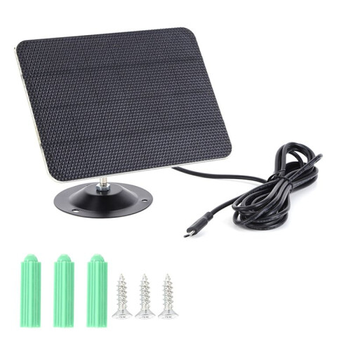 10W 5V USB Solar Panel Charger Kit IPX6 Waterproof 360 Adjustable Bracket for Security Camera Dome  Camera