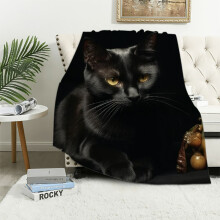 Black Cat Throw Blanket Super Soft Plush Throw Blanket