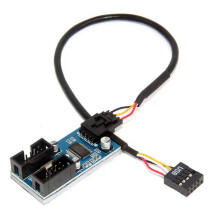 1 in 2 Adapter Cable Motherboard 9pin Connector Usb Pin Plug and  Motherboard Adapter Cable