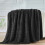 Flannel Fleece Throw Blanket Queen Size Black 5