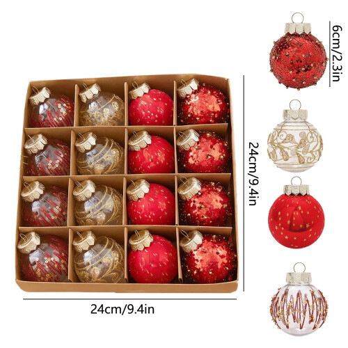 Champagne Black Gold Christmas Tree Ornaments Plastic 12pcs 2