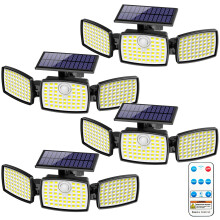 Solar-Außenleuchte mit 179 LEDs, 3 verstellbaren Leuchtenköpfen, 270 Abstrahlwinkel, 3