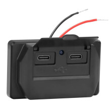 RV USB-Uitgangspaneel Wandmontage, Dubbele PD3.0 Type-C Poort Autolader Aansluiting Multi-Poort Voedingsadapter voor Autobus Vrachtwagen