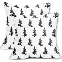 Joulukuusityynynpäälliset 18x18, 2 kpl:n setti, punainen rustiikkinen talvikuvio, maalaistyylinen vintage-juhlakoristeet, yhteensopiva