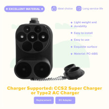 De Cargador CCS2 A CCS1 EV CCS2 A CCS1 Cargador de Vehículo Eléctrico Adaptador de Carga Rápida CC para Vehículos Eléctricos