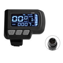 EN06 Pantalla LCD para Bicicleta Velocímetro con Conector de Luz Cable Impermeable de 6 Pines 24V 36V 48V Panel de Visualización para Bicicleta