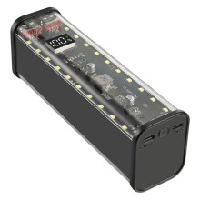 8 Slots 18650 DIY Power Bank Case Fast Charging Power Bank Case Large Capacity Digital Display Battery Storage Black