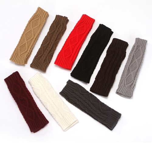 ζευγάρι πλεκτά γάντια θέρμανσης βραχιόνων χειμωνιάτικα μακριά γάντια χωρίς 1
