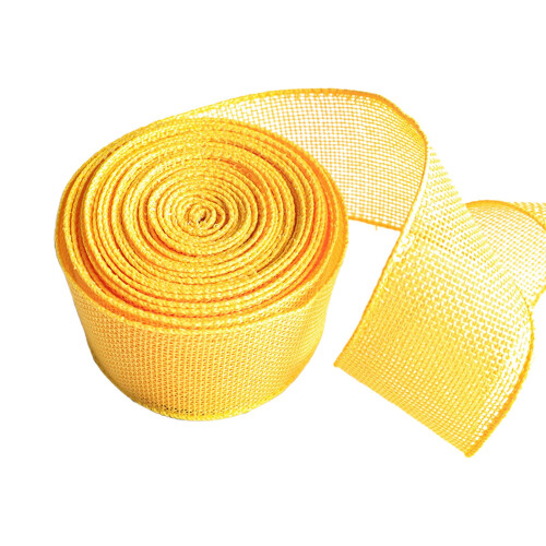 Fita de 5 cm com aparência de algodão e bordas aramadas, multicolorida. 1
