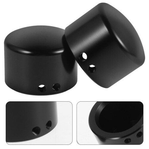 Front Axle Nut Cover Black Sleek Design 2 pcs