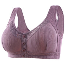 Sujetadores de tallas grandes para mujer, estilo casual y sexy, con botones frontales, copas moldeadoras, tirantes, aros, extra elásticos, sin aros,
