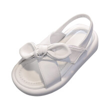 Sandali da bambina, scarpe per neonate, carini per bambine, 2025, alla moda, tinta unita, fiocco, antiscivolo, suola morbida, sandali da spiaggia