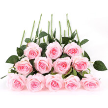 Lot de 12 roses noires artificielles, fausses fleurs en soie à longue tige, roses noires artificielles pour décorations de fête, mariage,
