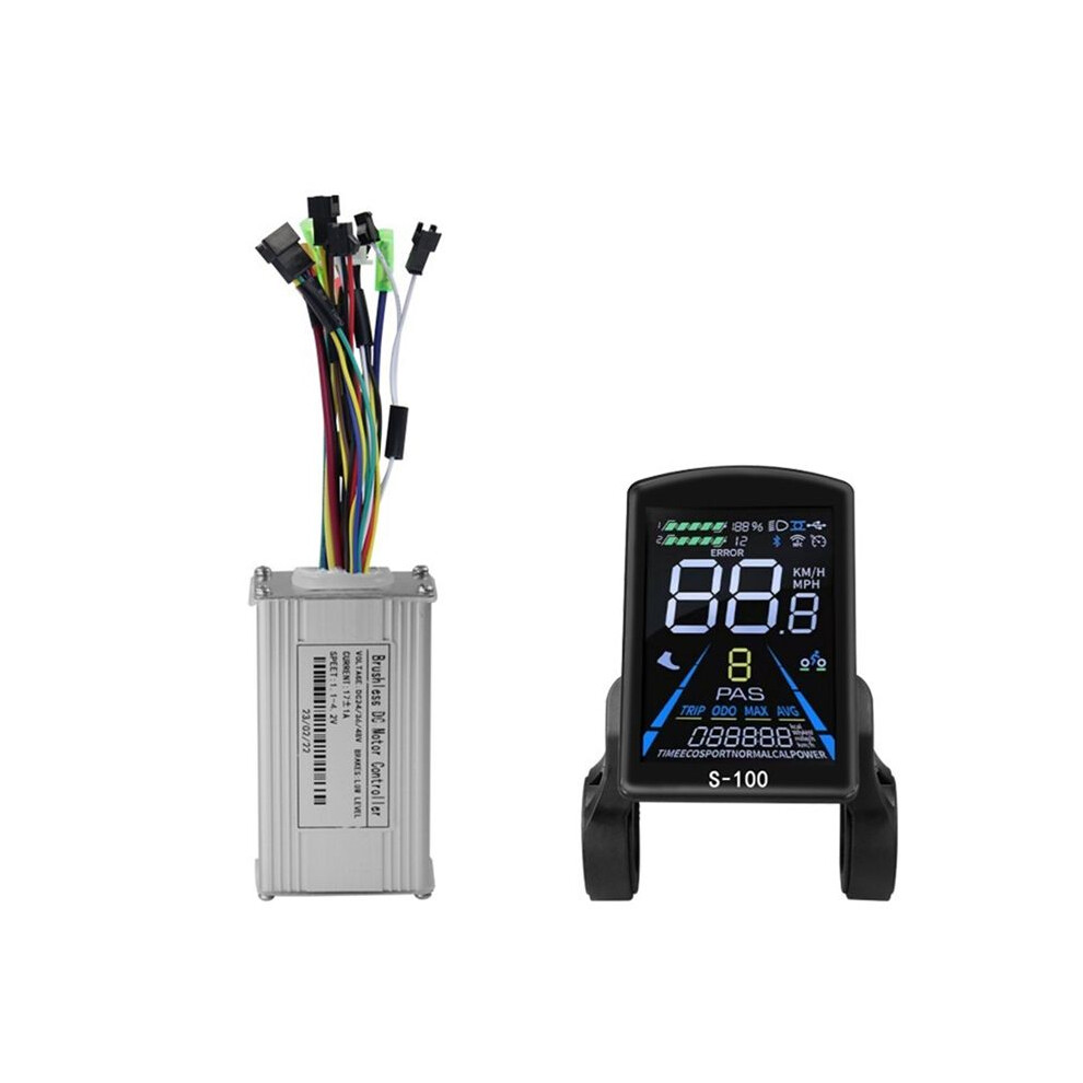 Mountain Bike Lithium-Ion Power Conversion Parts S-100 Color Lcd Meter With Tri-Mode 17A Controller Set 6032542455653