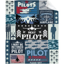 Pilot Flyvemaskine Tæppe Blødt Flannel 60x80 Tommer
