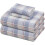 Ensemble de draps en flanelle pour lit simple XL, 3 pièces, double coton brossé 1
