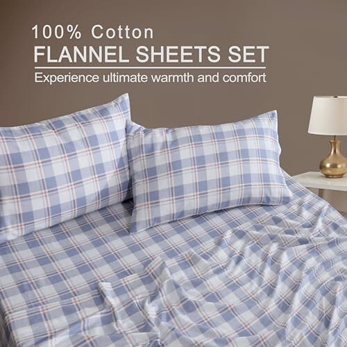 Σετ σεντόνια Flannel Twin XL από μαλακό διπλό βουρτσισμένο βαμβάκι 2