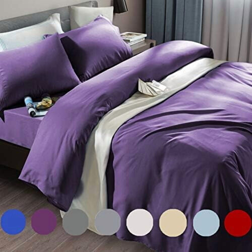 Ensemble de draps en microfibre pour lit Queen, 6 pièces, poches profondes