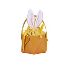 Sacchetto regalo in similpelle con orecchie di coniglio, 10x8 cm