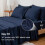 6-Piece Queen Sheet Set Navy Blue Deep Pocket 2