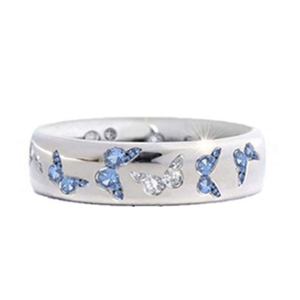 Women Butterfly Cubic Zirconia Inlaid Finger Ring Wedding Party Jewelry-Blue+White-image-OPC-PRF5XZD-NEW