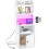 White Tall Nightstand with Charging Station and LED Lights 1