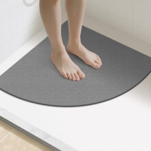 Covoraș de duș triunghiular din lufă vegetală, PVC moale antiderapant, 80 cm