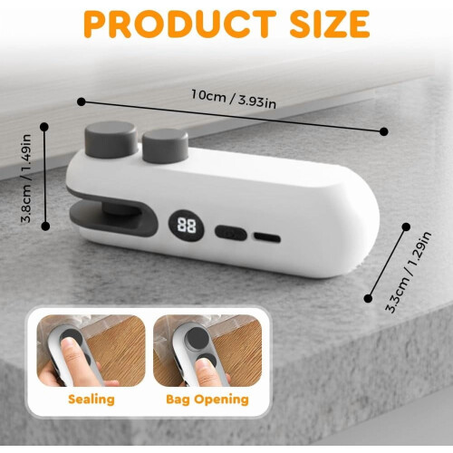 Scelleuse de sacs miniature améliorée – Scelleuse portable rechargeable de type C pour sachets de chips et de snacks (1 pièce) 1