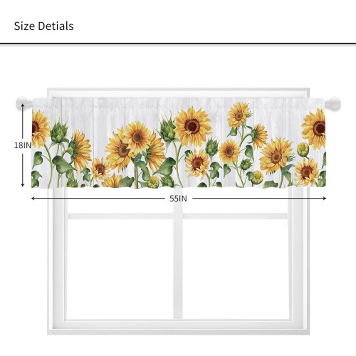 Mantovana per tenda con girasoli gialli 55x18 pollici 2