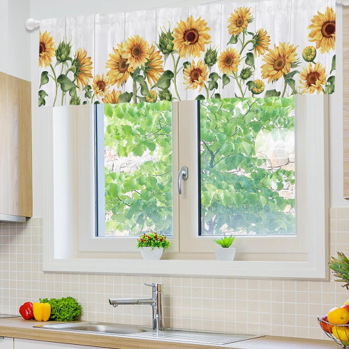 Mantovana per tenda con girasoli gialli 55x18 pollici 1