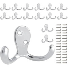 Supports muraux doubles à crochets ultra-résistants – Noirs, lot de 10