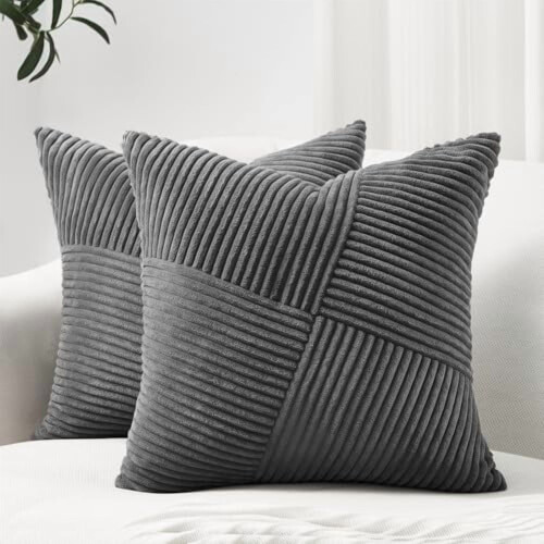 Fodere per cuscini in velluto a coste 45x45 cm, set da 2