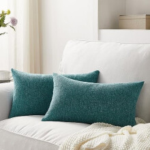 Conjunto de 2 capas de almofada de linho – 30x50cm Verde-azulado
